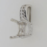 Sterling Silver Semi Mount Pendant Setting Princess SQ 12x12mm CU13x13mm Art Deco Style Syzjewelry